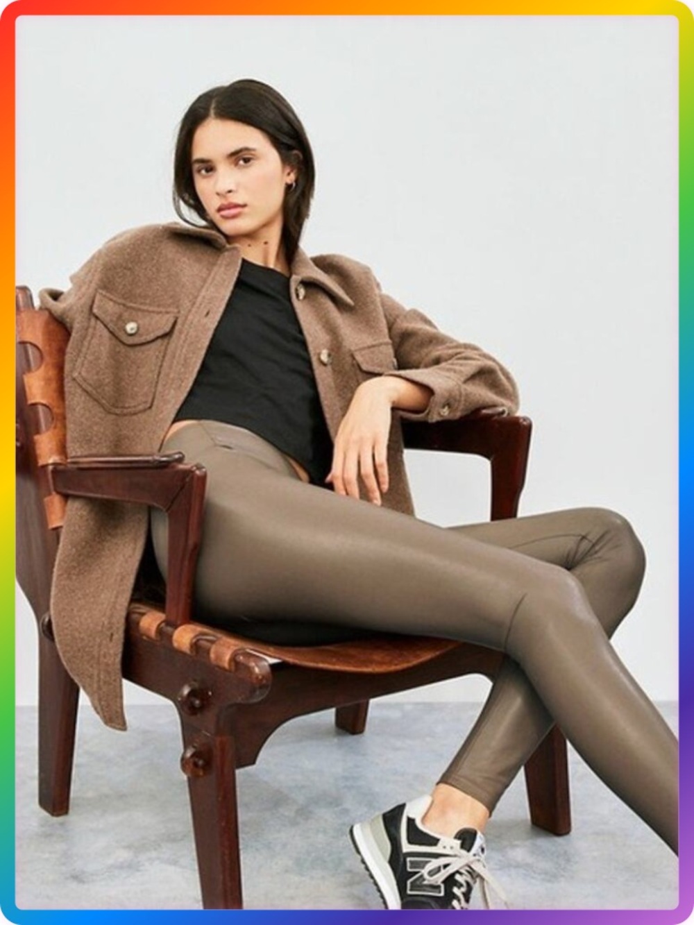 Aritzia Wilfred Free Daria Pant SIZE M Taupe Vegan Leather High-Waisted NWT